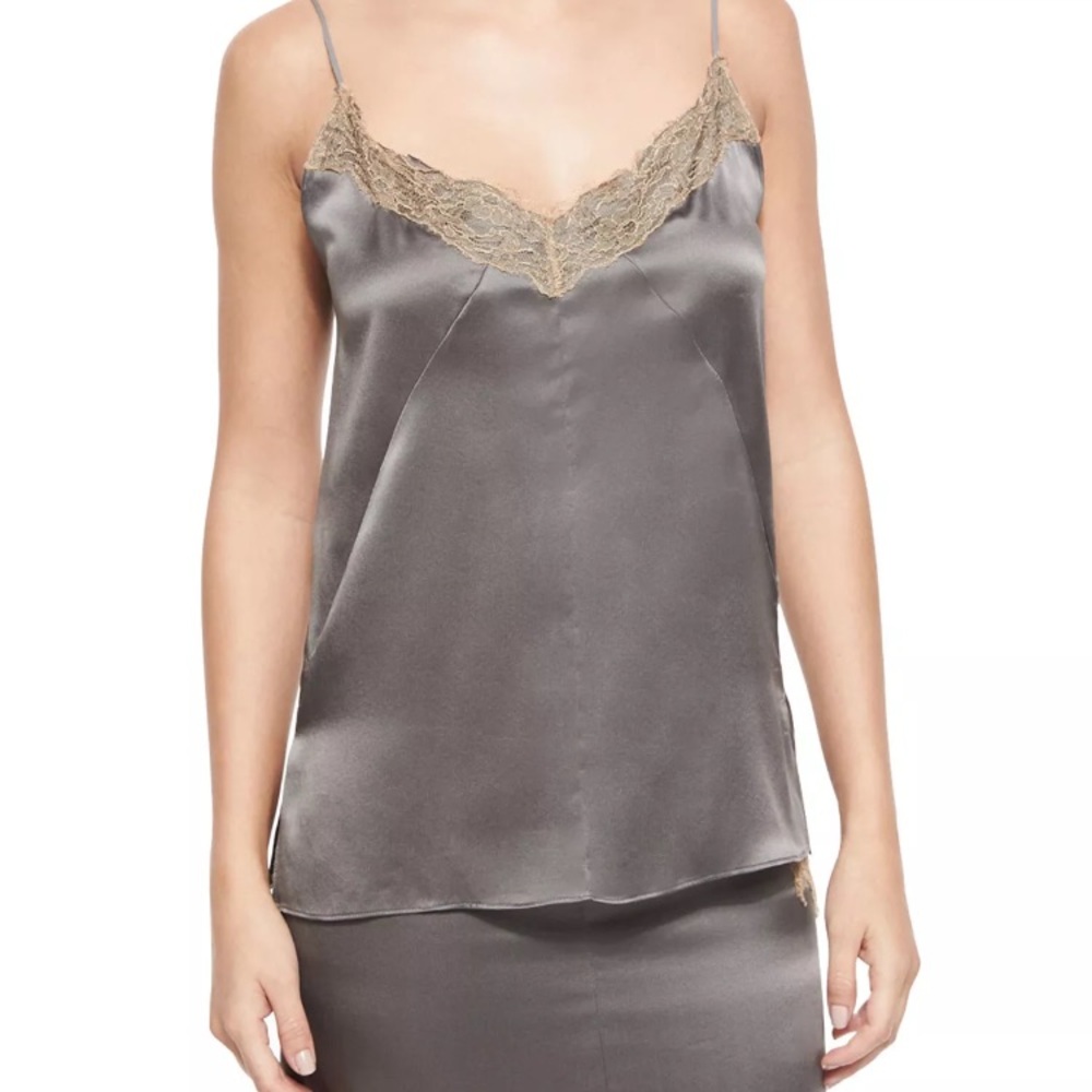 Rag & Bone “Izabella" Lace-Trim Silk Tank